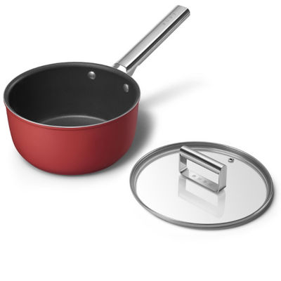 SMEG CKFS2011RDM 20cm Saucepan with Lid - Red 3