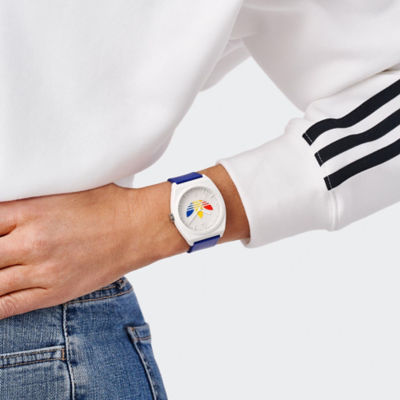 adidas Originals Project Two Grfx 38mm - Wht Resin/Wht/Blue Resin (AOST24070) 4