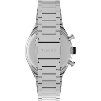 Timex Mens Q Chrono Gmt 40mm - Sst/White/Sst Brclt (TW2V69900) 3