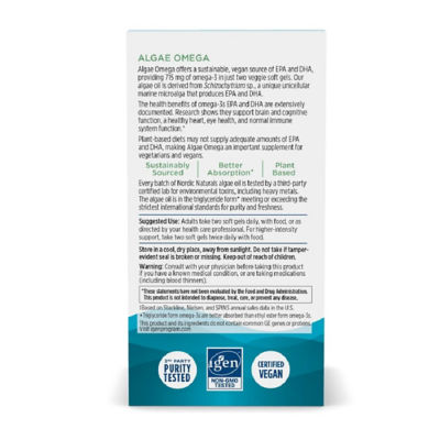 NORDIC NATURALS Algae Omega 715毫克（60软胶囊） 4
