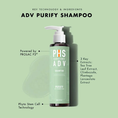 PHS HAIRSCIENCE ADV Purify Shampoo For Oily & Dandruff Scalp 200ml 2