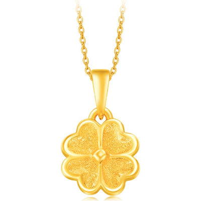 Buy Chow Tai Fook 999 Pure Gold Pendant - Four Leaf Clover R17541 ...