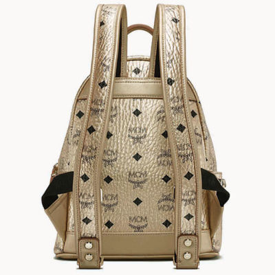 Gold mcm online backpack