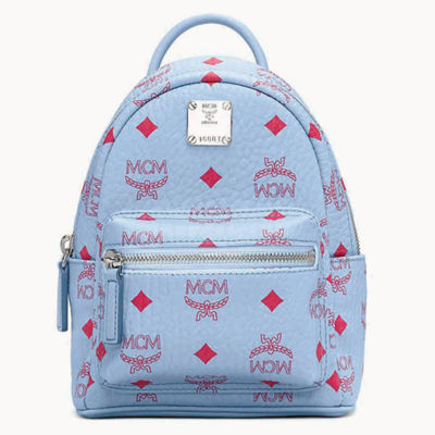 Mcm blue hot sale studded backpack