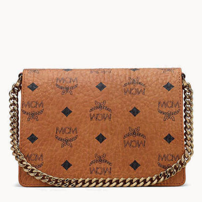 MCM Visetos Mini Patricia Crossbody Pouch Cognac 1299552