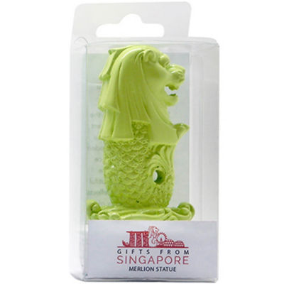 SINGAPORE SOUVENIRS SINGAPORE 3.5" MERLION STATUE - GREEN 3