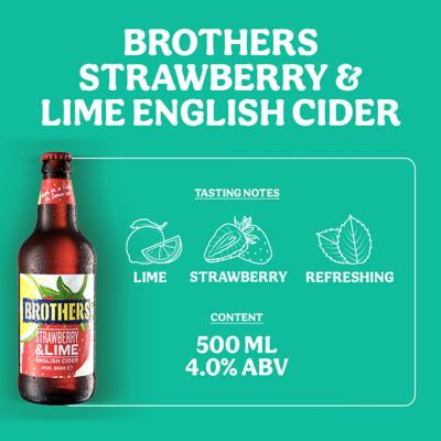 Buy Brothers Strawberry & Lime English Cider, 6x500ml Online in