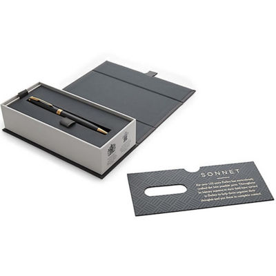 PARKER SONNET MATT BLACK GT BALLPOINT PEN 3