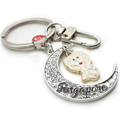 Buy SINGAPORE PREMIUM METAL KEYCHAIN MERLION ON MOON Online in