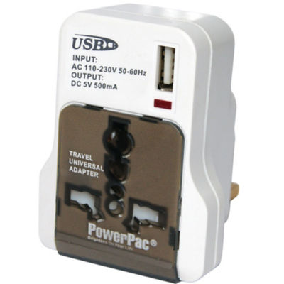 Buy PowerPac Multi Travel Adapter With USB Adapter (PTU13) Online