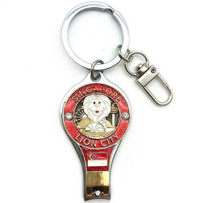 Buy SINGAPORE NAIL CLIPPER BOTTLE OPENER KEYCHAIN MERLION RED Online in Singapore
