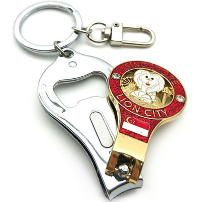 Buy NAIL CLIPPER BOTTLE OPENER KEYCHAIN MERLION RED Online Singapore