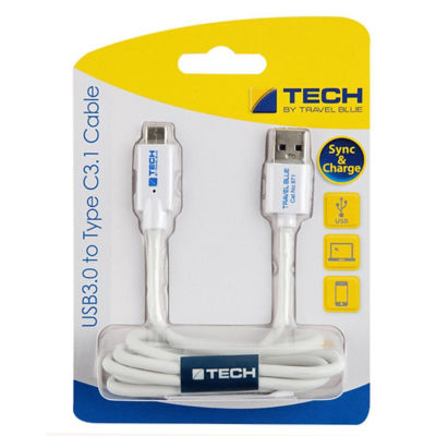 TRAVEL BLUE TYPE C DATA SYNC AND CHARGE CABLE