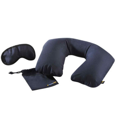 TRAVEL BLUE INFLATABLE TRAVEL PILLOW AND EYEMASK SLEEP TOTAL COMFORT  SET
