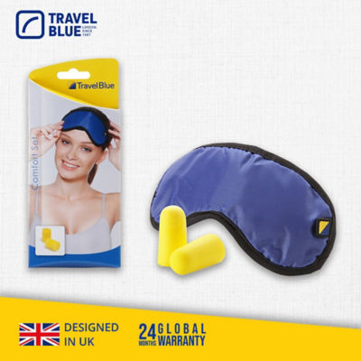 TRAVEL BLUE  TRAVEL EYE MASK AND EAR PLUGS COMFORT SET