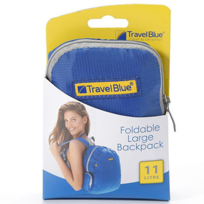 Travel blue store folding rucksack