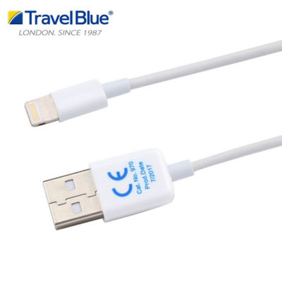TRAVEL BLUE LIGHTNING CONNECTOR DATA SYNC AND CHARGE CABLE - MFI CERTIFIED 3
