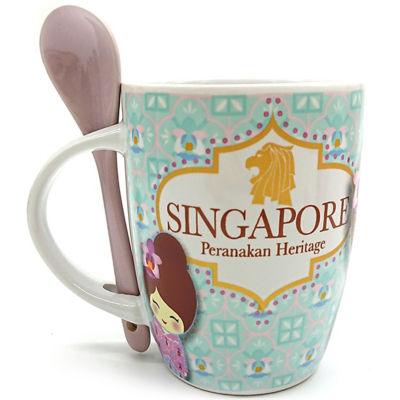 Buy SINGAPORE PERANAKAN CERAMIC MUG WITH SPOON Online in Singapore