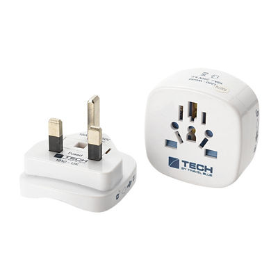 TRAVEL BLUE WORLD TO UK TRAVEL ADAPTER - EARTHED