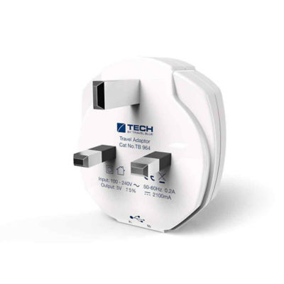 TRAVEL BLUE DUAL USB WALL CHARGER - UK