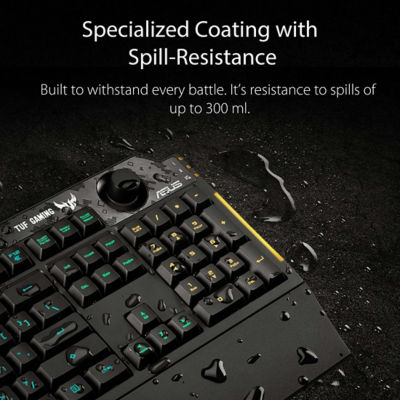 Buy Asus Tuf Gaming K1 Rgb Keyboard With Dedicated Volume Knob Spill Resistance Side Light Bar