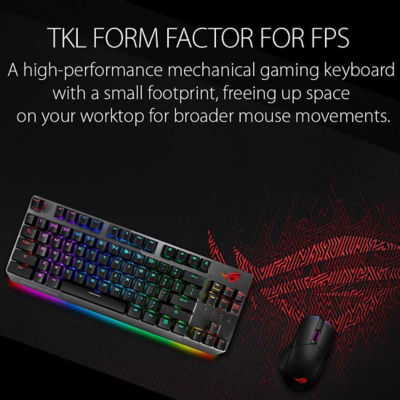 Buy ASUS ROG Strix Scope RGB wired mechanical gaming keyboard with Cherry  MX switches, aluminum frame, Aura Sync lighting and additional silver WASD  for FPS games (Blue Switch) Online in Singapore