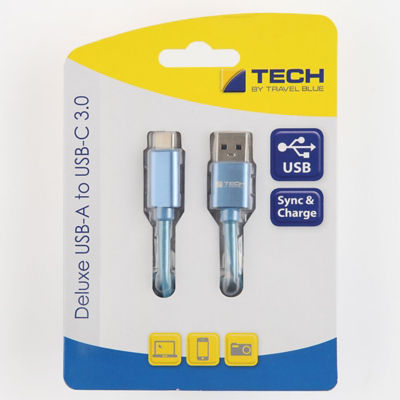 TRAVEL BLUE TYPE C DATA SYNC AND CHARGE CABLE - DELUXE