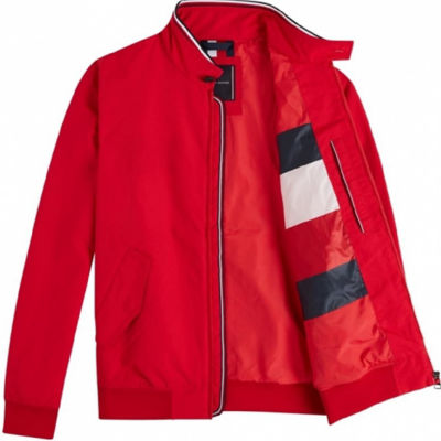 tommy hilfiger nylon rib bomber jacket