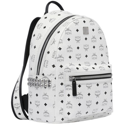 Buy MCM STARK SIDE STUDS BACKPACK IN VISETOS WHITE Online in