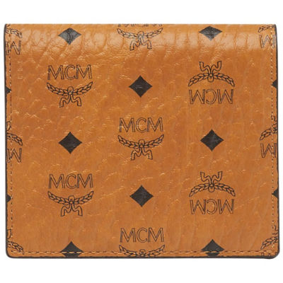 MCM Men's Bi-Fold Wallet MXSAAVI01C001 PVC Visetos Pattern (Cognac)  DH67601