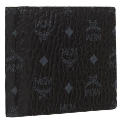 Mcm (Black Money Clip Wallet in Tivitat Leather)