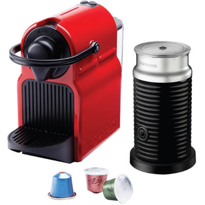 Buy Nespresso Inissia C40SGRENE (Ruby Red) with Aeroccino Bundle + FREE ...