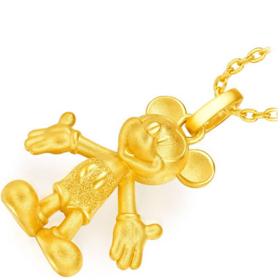 Gold on sale mickey necklace