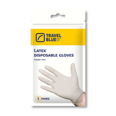 TRAVEL BLUE DISPOSABLE GLOVES PACK OF  5 PAIRS