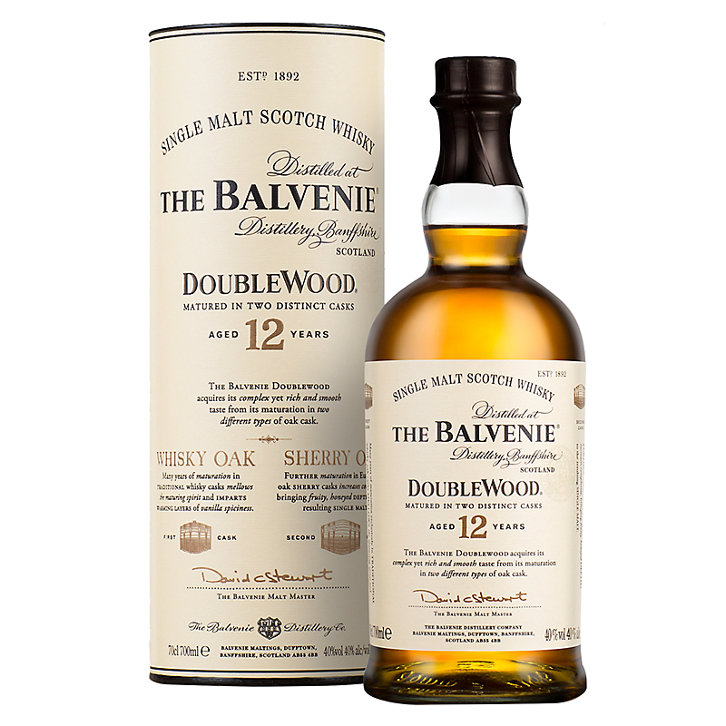 Balvenie doublewood single malt scotch whiskey