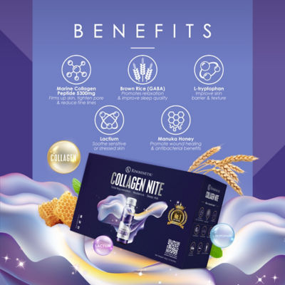 Kinohimitsu [Bundle of 3] Kinohimitsu Collagen Nite 10’s - 5300mg Inner Beauty Supplement 50ml - Improves Sleep Quality, Brightening 3