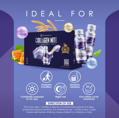 Kinohimitsu [Bundle of 3] Kinohimitsu Collagen Nite 10’s - 5300mg Inner Beauty Supplement 50ml - Improves Sleep Quality, Brightening 4