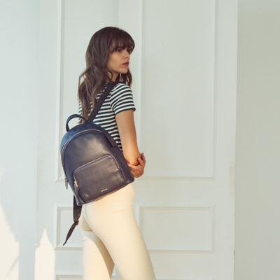 GNOME & BOW Athos Medium 11"iPad Tablet Travel Backpack Women (100% Genuine USA Nappa Leather) 13