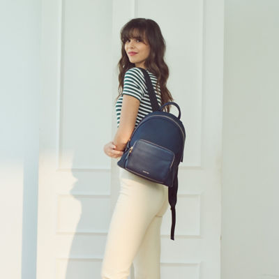 GNOME & BOW Athos Medium 11"iPad Tablet Travel Backpack Women (Lightweight Water Resistant Nylon / USA Nappa Leather) 13