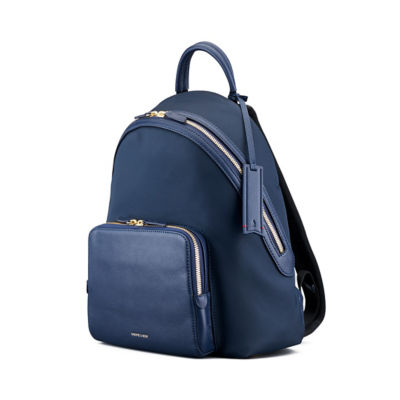 GNOME & BOW Athos Medium 11"iPad Tablet Travel Backpack Women (Lightweight Water Resistant Nylon / USA Nappa Leather) 2