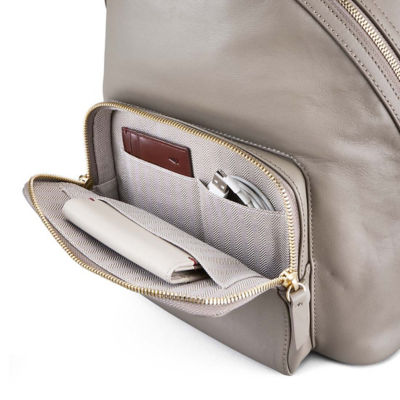 GNOME & BOW Athos Medium 11"iPad Tablet Travel Backpack Women (Lightweight Water Resistant Nylon / USA Nappa Leather) 6