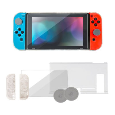 Nintendo Gatz Exo-Suit Essential Armour Pack for Nintendo Switch Gen 2 (Crystal Case + Tempered Glass Screen Protector + Analog Caps) 3