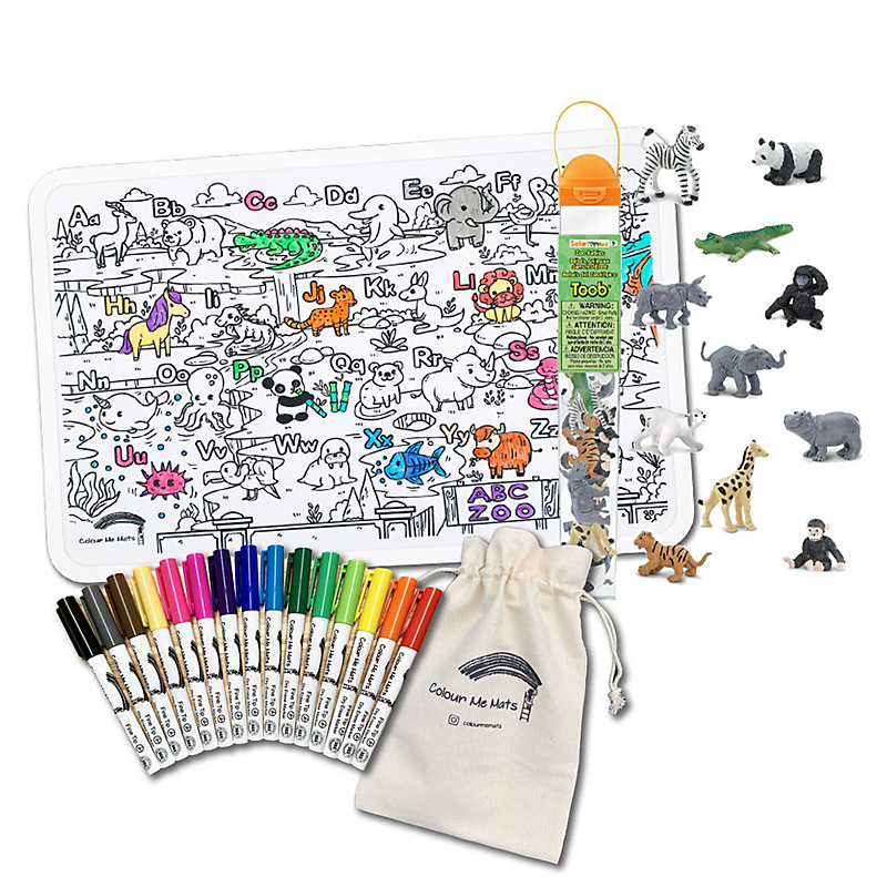 Download Buy Colour Me Mats X Safari Ltd Abc Alphabet Zoo Toob Bundle Online Singapore Ishopchangi