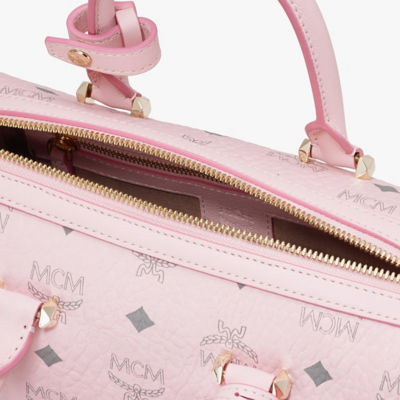 MCM Visetos Essential Boston Bag Pink 654283