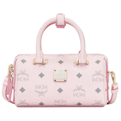 MCM Calfskin Small Essential Boston Bag Pink 1200005