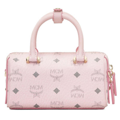 MCM Mini Boston Bag in Pink