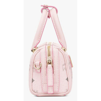 MCM Visetos Essential Boston Bag Pink 654283