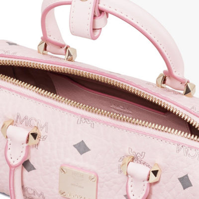 Mcm Mini Delmy Boston Vistos Crossbody Bag In Powder Pink