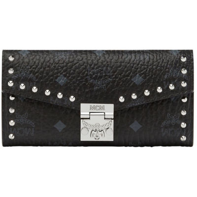 MCM Black Studded Visetos Patricia Leather Crossbody Bag Metal Pony-style  calfskin ref.254484 - Joli Closet