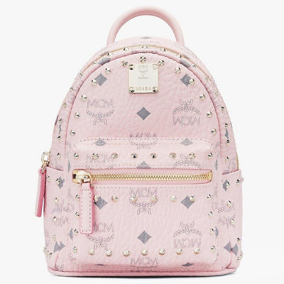 Buy MCM STARK BEBE BOO BACKPACK IN STUDDED VISETOS POWDER PINK